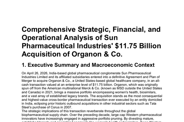 Sun Pharma × Organon M&A case-study cover